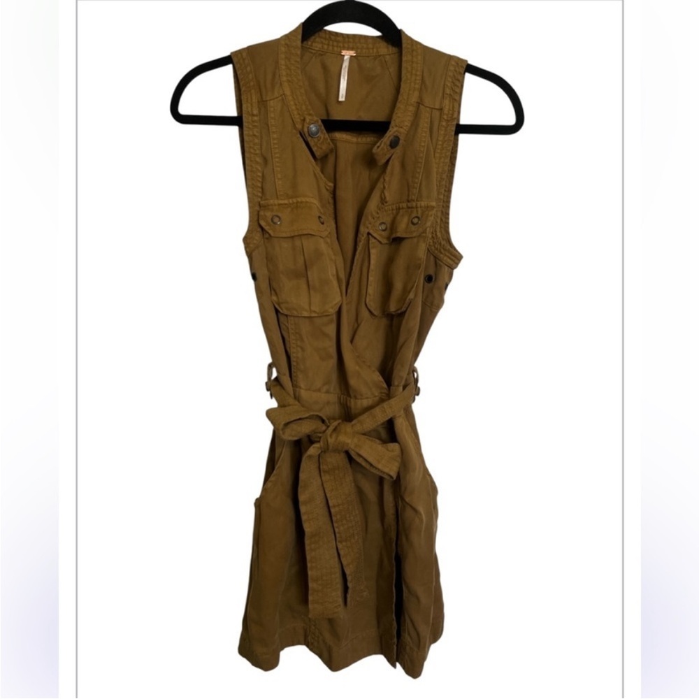 Free People Desert Daylight Sleeveless Utility Mini Dress NWOT - Picture 3 of 10